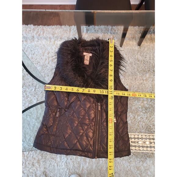 Cache Womens Black Fur 100% Nylon Sleeveless Full Zipper Casual Vest Size Small - Picture 8 of 12